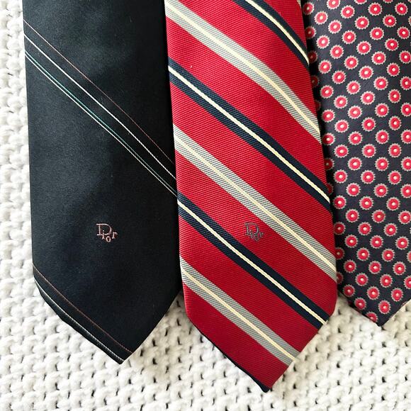 Bundle Lot Set 5 Designer Men Ties Christian Dior Roots Etienne Aigner Slim - Picture 3 of 7